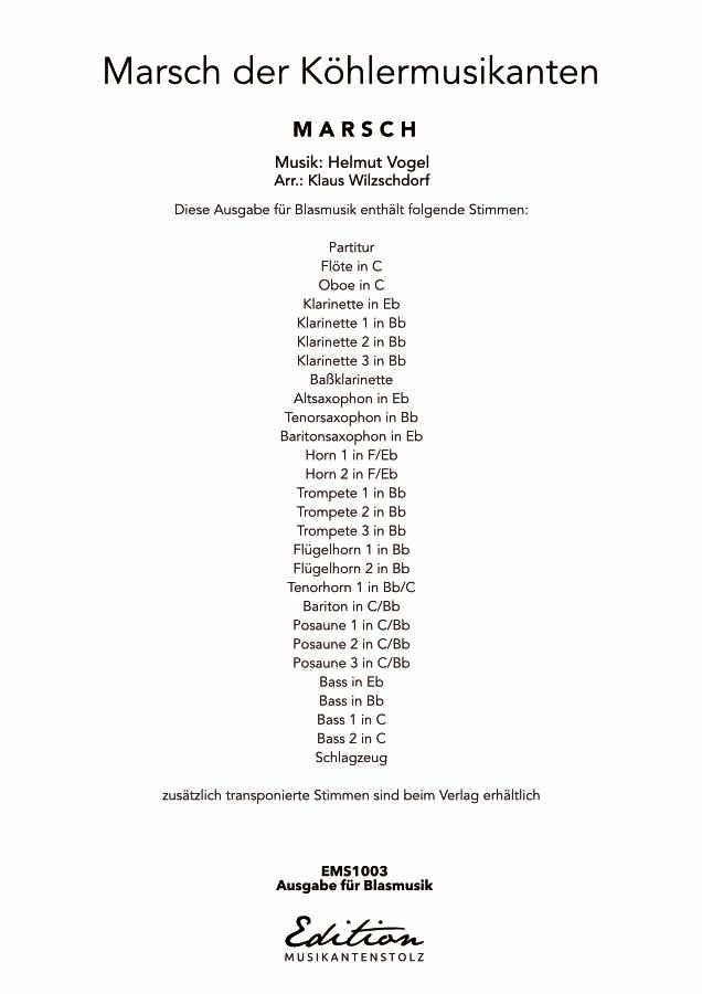 Marsch der Köhlermusikanten